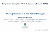 Analoghi del GLP-1 nei Pazienti Fragili - SID Italia · Terapia con Analoghi del GLP-1: Quando e Perché -I FASE. Analoghi del GLP-1 nei Pazienti Fragili. Roma, 21 maggio 2019. Annalisa