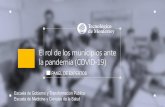El rol de los municipios ante la pandemia (COVID-19) · Módulo 2: Estrategia y Gestión de respuesta sanitaria ante la epidemia Estudio de Contactos o Estudio de Contactos Se define