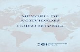 MEMORIA DE ACTIVIDADES CURSO 2013/2014 - ceibcn · OCTUBRE 2013: • 21/10/13: Inauguración del curso y celebración de los 25 años del CEI. Con motivo del 25 aniversario del CEI