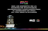 SEA UN EXPERTO EN LA CIUDAD DE GUAYAQUIL · Plazas, Parques y espacios públicos De compras en Guayaquil Negocios en la ciudad Vida Nocturna y eventos Deportes Congresos y convenciones