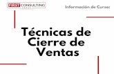 Técnicas de Cierre de Ventas - First Consulting Group de Cierre de... · Ciudades para impartirse: Cotiza este curso In company: h t t p s: / / f i rst co n su l t i n g g ro u p