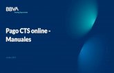 Pago de CTS online - Manuales - BBVA Perú•Puedes pagar CTS a cuentas del BBVA e Interbancarias. •Dependiendo de tu versión podrás realizar hasta 300 registros de pagos CTS e