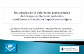 Hospital General Universitario de Alicante · 2017-12-21 · Safadi Circulation 2009 400 R 1 m Sí Mort total 9% IAM 7% Eleid J Transplant 2010 393 R 4 m AASLD 2005 Mort total 7.6%