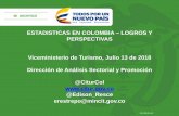 ESTADISTICAS EN COLOMBIA LOGROS Y ......ESTADISTICAS EN COLOMBIA –LOGROS Y PERSPECTIVAS Viceministerio de Turismo, Julio 13 de 2018 Dirección de Análisis Sectorial y Promoción