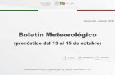 Boletin Meteorologico del 13 al 15 de octubre 005 octubre · por la mañana y de cálidas a calurosas en horas vespertinas T. máx. 31 °C y T. mín. 20 C Temperaturas de cálidas