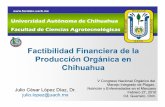 Factibilidad Financiera de la Producción Orgánica en ChihuahuaP. C., 2010) Factibilidad Financie… · Control de palomilla (Gusatión) 4 350 1,400 2.14% Control de acaros (Agrimec)