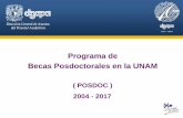 Programa de Becas Posdoctorales en la UNAM · 2019-06-10 · 2017-2 BN 25 agosto 2017 14 noviembre 2017 Febrero 2018 2017-2 RN 6 diciembre 2017 19 febrero 2018 Febrero 2018 Coordinación