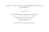 Tema 4. El model de regressió múltiple: Inferència Joan Llullpareto.uab.cat/jllull/Econometria/Tema_4.pdf · emaT 4. El model de regressió múltiple: Inferència10. Eines de contrast
