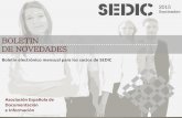 BOLETIN DE NOVEDADES - SEDIC€¦ · DE NOVEDADES 2015 Septiembre Asociación Española de Documentación e Información Boletín electrónico mensual para los socios de SEDIC . BOLETIN