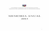 MEMORIA ANUAL 2011 - La Molina · 2014-12-11 · Memoria Anual 2013 - Vicerrectorado de Investigación – Oficina de Gestión de la Investigación . ÍNDICE Pág. 1 Nombre de la