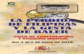 LA PÉRDIDA DE FILIPINAS Y LA GESTA DE BALER...2019/06/03  · 5 de junio, 18:00 h - La defensa de la posición de Baler, Filipinas (30 de junio de 1898 - 2 de junio de 1899) D. Miguel