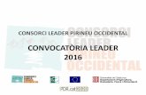 CONVOCATÒRIA LEADER 2016 · ORDRE ARP/302/2016, de 8 de novembre, per la qual s'aproven les bases reguladores dels ajuts destinats a l'aplicació del desenvolupament local participatiu