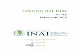 Boletín del INAIinai.org.ar/archivos/boletines/Boletín INAI 168.pdf · Boletín Nro. 168 - Febrero de 2018 6 El Presidente Mauricio Macri, fue recibido el 23 de enero en el Palacio
