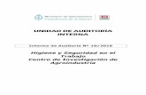 UNIDAD DE AUDITORÍA INTERNA - Argentina · 2019-02-08 · Ambiente de Trabajo (CyMAT), conforme Resolución del Consejo Directivo N° 723/2009 y su modificatoria. El trabajo de campo
