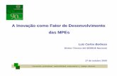 A Inovação como Fator de Desenvolvimento das MPEs · 2012-01-24 · Formación profesional, sostenibilidad empresarial y trabajo decente A Inovação como Fator de Desenvolvimento