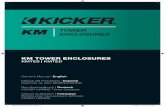KM TOWER ENCLOSURES · gabinetes de las Torres de KM proporcionarán una mejor ejecución estéreo. Cuando establece las mejores ubicaciones para el montaje, cerciórese de localizar
