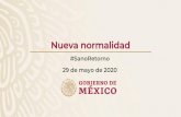 #SanoRetorno 29 de mayo de 2020...SALUD DE SALUD Plataforma GOBIERNO DE MÉXICO nuevanormalidad.gob.mx Validación por parte del IMSS 2020 2.3 , 5. 7 S4RSCoW a SAR-SOW e. 14 S Registro