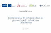 Comunidad de Práctica - lariocc.es. Sesión 4 Natalie Rona... · Comunidad de Práctica Involucramiento del sector privado en los procesos de política climática en Latinoamérica
