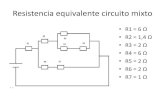 Resistencia equivalente circuito mixto · 2018-05-22 · Resistencia equivalente circuito mixto •No hay resistencias en serie •Seleccionamos las resistencias en paralelo