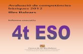 diagnòstic 2008-2009 Avaluació de - IAQSEiaqse.caib.es/.../ac_4t_eso_informe_2011_2012.pdf · 2012 per la qual es regula la realització d’una avaluació mostral de competències