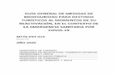 GUÍA GENERAL DE MEDIDAS DE BIOSEGURIDAD PARA DESTINOS ... · 0.9 Emisión final 30/06/2020 Firmado electrónicamente por: PATRICIO HERIBERTO CARGUA VILLALVA MONICA ALEXANDRA PAEZ