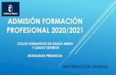 ADMISIÓN FORMACIÓN PROFESIONAL 2017/2018ies-sanisidro.centros.castillalamancha.es/sites/ies-san... · 2020-05-27 · ESTUDIOS O PRUEBAS PARA PODER ACCEDER A CICLOS FORMATIVOS DE
