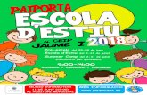 Ajuntament de Paiporta · 2018-06-01 · re-escola del 25-29 de juny Escola d'Estiu del 2-31 de juliol Summer Camp del 2-31 de juliol (Possibilitat per quinzenes) MATINERA + + PAIPORTA