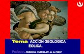 Tema ACCION GEOLOGICA EOLICA. · 2019-06-11 · ACCIÓN GEOLÓGICA DEL VIENTO. En la mitología griega el dios del viento fue Eolo, por ello a todos los procesos donde intervienen