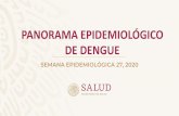 PANORAMA EPIDEMIOLÓGICO DE DENGUEFuente: SINAVE/DGE/SALUD/Sistema Especial de Vigilancia Epidemiológica de Dengue con información al 6 de julio de 2020. Proyecciones de población