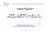 MESA REDONDA: MANEJO DE MEDICAMENTOS BIOPELIGROSOSsvfh.es/wp-content/uploads/2016/07/Mesa-3-JULIO-MUELAS.pdf · • Guía de buenas practicas de preparación de medicamentos (GBPP)