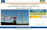Convocatoria de ayudas a la inversión para instalaciones ...€¦ · Diciembre de 2018 Convocatoria de ayudas a la inversión para instalaciones eólicas en Canarias con ... y/o