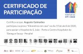 Augusto Guimarães · 2020-04-21 · CERTIFICADO DE PARTICIPAÇÄO Certifica-se que kilómetros em casa participou na prova "Kilometros em casa" no dia 19 de abril de 2020, para apoiar