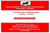 MOVIMIENTO POLÍTICO REGIONAL - JNE€¦ · El presente Plan de Gobierno Municipal 2019 - 2022 ha sido elaborado por un Equipo Técnico en coordinación con el Comité Ejecutivo Distrital