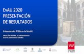 EvAU 2020 PRESENTACIÓN DE RESULTADOS · PRESENTACIÓN DE RESULTADOS Universidades Públicas de Madrid DIRECCIÓN GENERAL DE UNIVERSIDADES DE LA COMUNIDAD DE MADRID. ÍNDICE M A D