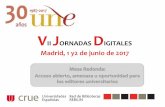 II ORNADAS IGITALES Madrid, 1 y2 de junio de 2017a... · Implementar servicios de información y asesoramiento sobre propiedad intelectual y protección de datos para el uso de la