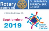 Mensaje presidencia - Rotary 4110 · Mensaje presidencia Mark Daniel Maloney Presidente 2019-20 Septiembre 2019 • Independientemente de la temporada, cada familia tiene sus propias