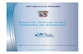 BOLETIN OFICIAL N°343 - mici.gob.pa€¦ · Flor María Guevara Tenorio Jefa del Departamento de Archivos. Significado de los códigos publicados en cada Patente de Invención, Modelo