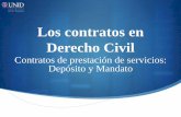 Los contratos en Derecho Civil - UNID · Contrato de depósito El Código Civil para el Distrito Federal en su artículo 2516 define al contrato de depósito como aquel “por el