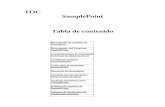 TOC SamplePoint Tabla de contenido · 2020-07-30 · Tabla de contenido Descripcion de contoles de formulario Descripcion del Progrma SamplePoint Comprobaciones de integridad de la