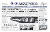 Intento de robo Movistar deberá pagar - La Noticia de Quilmes Noticia 23.pdfL a empresa MoviStar fue condenada a pagar la suma de de $6.597 más un apara - to nuevo a una clienta