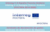 Seminariode declaraciónde gastos Séminaire de déclaration ......2020/05/07  · e) Investigación en materia de fraude en fondoseuropeos. InterregV-A Espagne, France, Andorre (POCTEFA