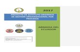 Armada del Ecuador · 2020-06-23 · Armada del Ecuador Estatuto Orgánico de Gestión Organizacional por Procesos Página 4 de 40 RESOLUCIÓN No. COGMAR-CDO-003-2017 EL COMANDANTE