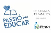 Enquesta a les famíiles 2016-17 - Escoles FEDAC · 2017-09-26 · 6. L'impuls per a que els alumnes tinguin un domini de la Ilengua catalana 144 respuestas 45,196 Amb mancances Acceptable