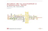 Anàlisi de la mortalitat a Catalunya, 2012 · malalties de l’aparell circulatori (32,1%). A diferència de l’any passat, el 2012 la proporció de morts per malalties del sistema