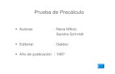 Autoras : Neva Milicic Sandra Schmidt Editorial : Galdoc ...biblioteca.esucomex.cl/RCA/Prueba de precálculo.pdf · problemas de aprendizaje de las matemáticas antes de que sean