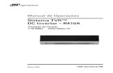 Sistema TVR™ DC Inverter – R410A...de Refrigerante R-410A, chame o seu representante local Trane. Omitir a recomendação de utilizar equipamento de serviço ou componentes classificados