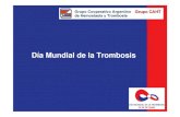 Día Mundial de la Trombosis DMT- 2016.pdf · se denomina Trombosis Venosa Profunda o TVP. Si el coágulo se desplaza y se aloja en el pulmón se denomina Embolia Pulmonar o EP. Es