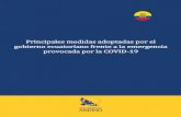 Principales medidas adoptadas por el gobierno ecuatoriano ... · El gobierno ecuatoriano declaró el Estado de Emergencia Sanitaria en todos los establecimientos del Sistema Nacional