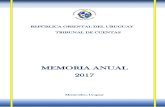 MEMORIA ANUAL 2017 - tcr.gub.uy · Como consecuencia del antedicho criterio, la presentación de la Memoria 2017, al igual que la Memoria 2016, difieren respecto a la de ejercicios