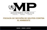 Presentación de PowerPoint · 2018. 9. 4. · La Fiscalía de Sección de Delitos Contra el Ambiente del Ministerio Público, es la encargada de la persecución penal de los delitos